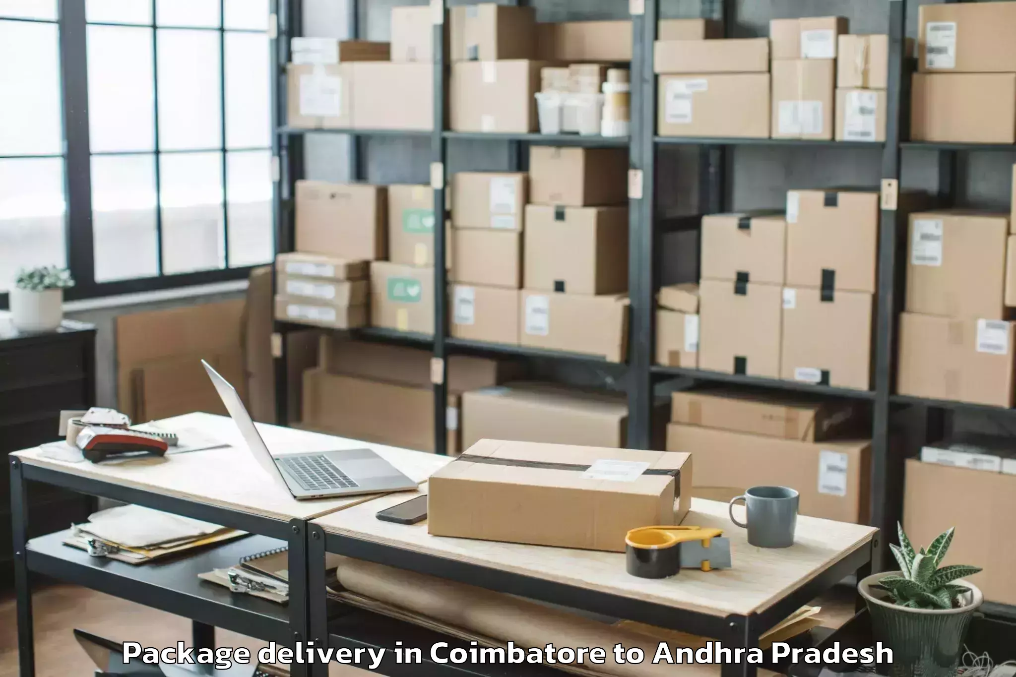 Reliable Coimbatore to Gangavaram Port Package Delivery